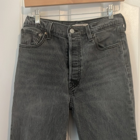 Levis Premium | Ribcage Flare Jean Gray Washed Black Size 29/8 70s High Rise - Picture 6 of 16